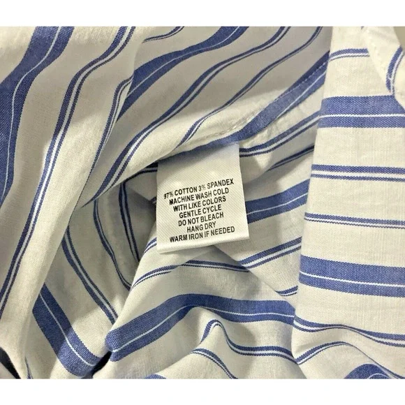 UNTUCKit Women's  Button Down Shirt Striped Cotton Sz 6 Academia Casual - Picture 7 of 7